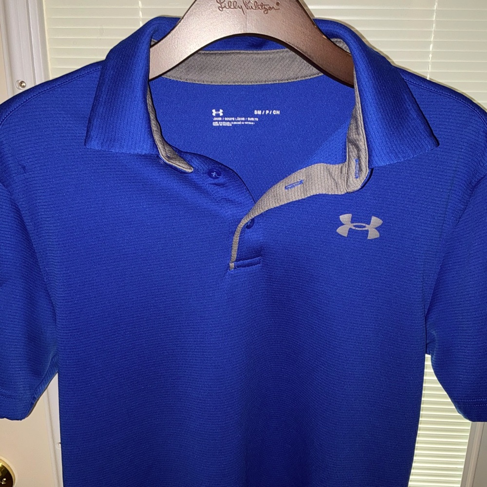 Under Armour Men’s Polo Shirt Cobalt Blue Size S - Picture 9 of 11